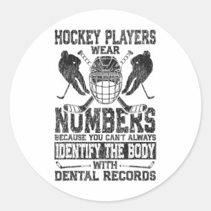 IJshockey Oude ijshockeyspelers dragen nummers omd Ronde Sticker