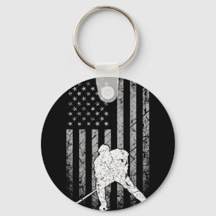 IJshockey patriottische amerikaanse vlag ijshockey Sleutelhanger