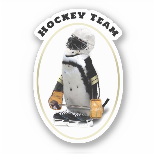 IJshockey Pinguïn Sticker (Voorkant)