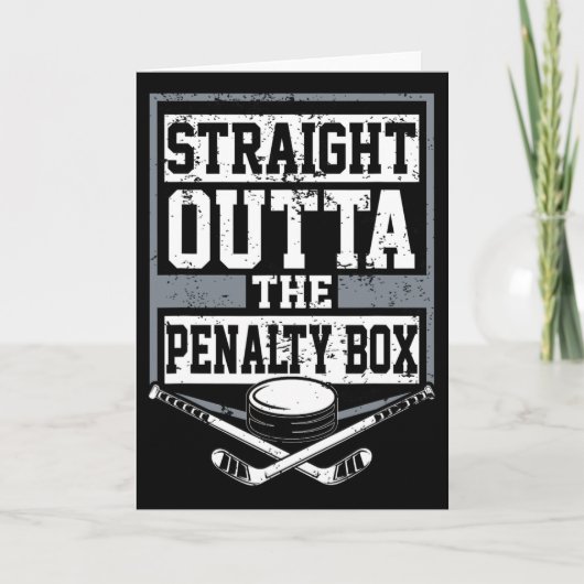 IJshockey Rechtdoor Uit De Strafbox Grappig Pl Kaart (Voorkant)