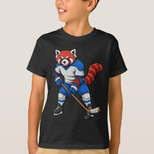 IJshockey Rode Panda Sport Speler Dier T-shirt