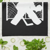 IJshockey schaats handdoek zwart wit (Gevouwen)