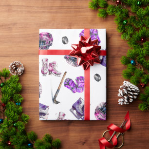 IJshockey Schaatsen Meisjes Roze Paarse Cadeaupapier