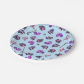 IJshockey Schaatsen Meisjes Roze Paarse Papieren Bordje (Gekanteld)