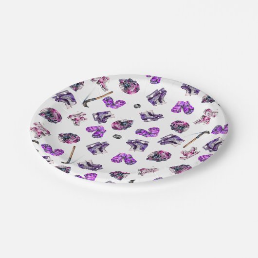 IJshockey Schaatsen Meisjes Roze Paarse Papieren Bordje (Gekanteld)