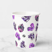 IJshockey schaatsen meisjes roze Paarse verjaardag Papieren Bekers (Links)