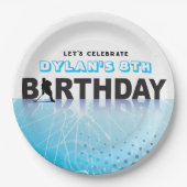 IJSHOCKEY SCHAATSEN Verjaardagsfeest Decor Papieren Bordje (Voorkant)