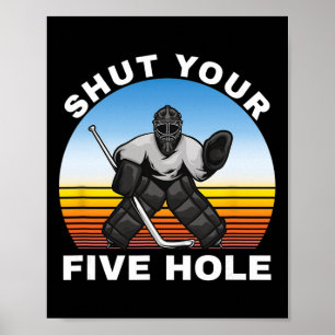 IJshockey shirts, sluit je vijf hole keeper Poster