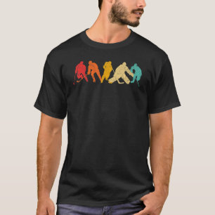 -ijshockey-sleutel voor een druk op de knop Retro- T-shirt