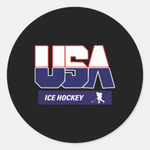 IJshockey Souvenir Usa Team Ronde Sticker