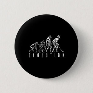 IjsHockey Speler Evolutie Grappige Man Aap Holbewo Ronde Button 5,7 Cm