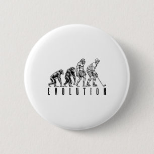 IjsHockey Speler Evolutie Grappige Man Aap Holbewo Ronde Button 5,7 Cm
