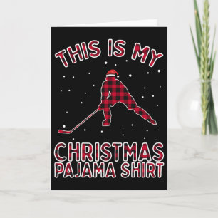 IjsHockey Speler Kerst Pyjama Grappige Kerst Gif Kaart