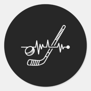 IJshockey Speler Stick En Hartslag G Ronde Sticker