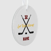 IJshockey Sport Team Aangepaste Tekst Kleuren Fun Ornament (voorkant)