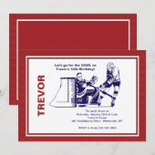 IJshockey ster uitnodiging (Voorkant / Achterkant)