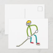 Ijshockey Stickman Briefkaart (Voorkant / Achterkant)