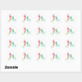 IJshockey Stickmannen Ronde Sticker (Vel)