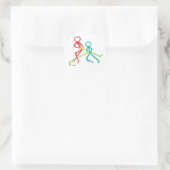 IJshockey Stickmannen Ronde Sticker (Tas)