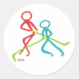 IJshockey Stickmannen Ronde Sticker
