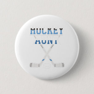 IJshockey tante trots tante van speler keeper spor Ronde Button 5,7 Cm