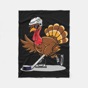 IJshockey Thanksgiving Cadeaus Kalkoen IJshockey S Fleece Deken