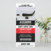 IJshockey Ticket Verjaardag Kaart (Staand voorkant)