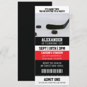 IJshockey Ticket Verjaardag Kaart (Voorkant / Achterkant)