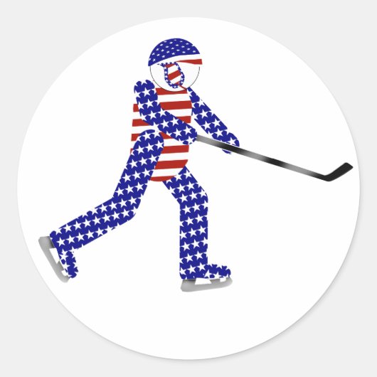 IJshockey USA Ronde Sticker (Voorkant)