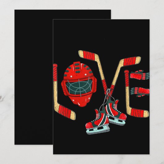 IjsHockey Valentijnsdag Liefde Cadeau Jongens Meis Feestdagenkaart (Voorkant / Achterkant)