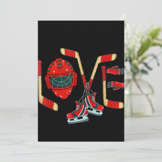 IjsHockey Valentijnsdag Liefde Cadeau Jongens Meis Feestdagenkaart (Staand voorkant)