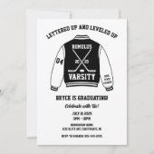 IJshockey Varsity Jacket Graduation Party Kaart (Voorkant)