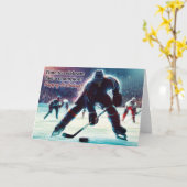 IJshockey Verjaardag Kaart (Gele Bloem)