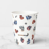 IJshockey verjaardagsbekers, ijshockeyfeest Papieren Bekers (Achterkant)