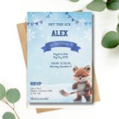 IJshockey verjaardagsfeestje schaatsen blauw Kaart