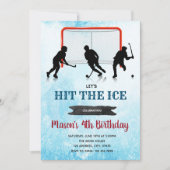 IJshockey verjaardagsfeestje uitnodiging (Voorkant)