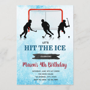 IJshockey verjaardagsfeestje uitnodiging