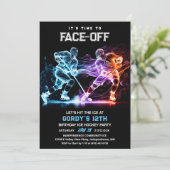 IJshockey verjaardagsuitnodiging Kaart (Staand voorkant)