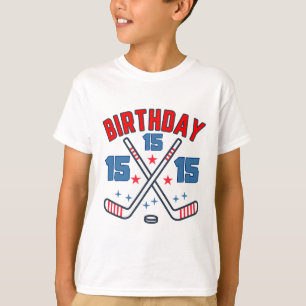 IJshockey Vijftien Verjaardag Jongen 15de Feest Jo T-shirt