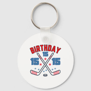 IJshockey Vijftien Verjaardag Jongen 15e Feest Jon Sleutelhanger