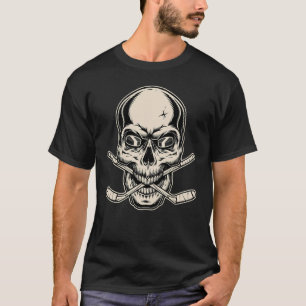 IJshockey Vintage Grote Schedel Skelet Hoofd IJsho T-shirt