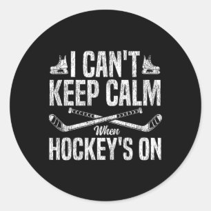 IJshockey Vintage Ik Kan Niet Kalm Blijven Als IJs Ronde Sticker