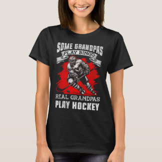 IJshockey Vintage Opa Sommige Opa's Spelen Bing T-shirt