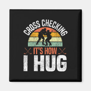 IJshockey Vintage Retro Cross Checking Zo Doe Ik Magneet