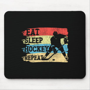 IjsHockey Vintage Retro Eten Slapen Hockey Herhale Muismat
