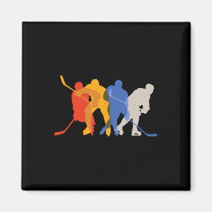 IJshockey Vintage Retro IJshockey Speler Cadeau  Magneet