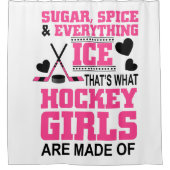 ijshockey voor zoete suiker en specerijmeisjes douchegordijn (Voorkant)