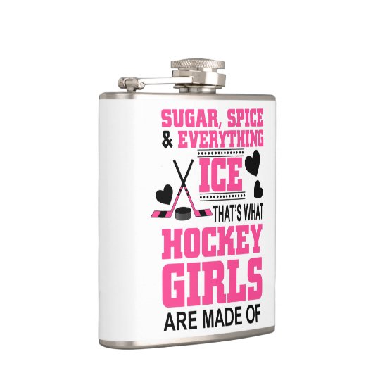 ijshockey voor zoete suiker en specerijmeisjes heupfles (Rechts)