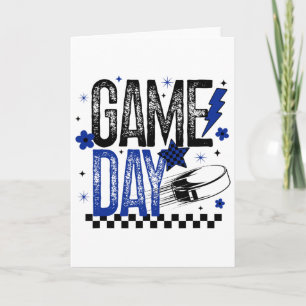 IJshockey Wedstrijd Dag Hockey Moeder Retro Blauw  Kaart