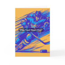 IJshockey Wenskaart "Speel je hart uit!"